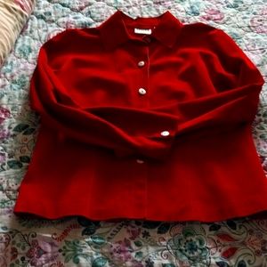 Red leather jacket Chicos, size 1 (10)